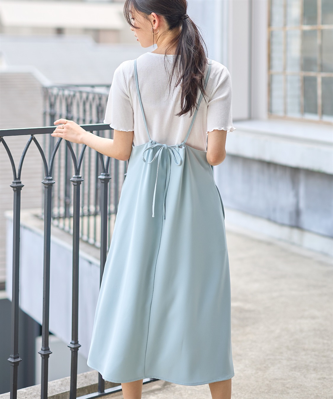 Rosemadame 【セット】サテンキャミワンピース×テレコメロウカットソー_sub_9