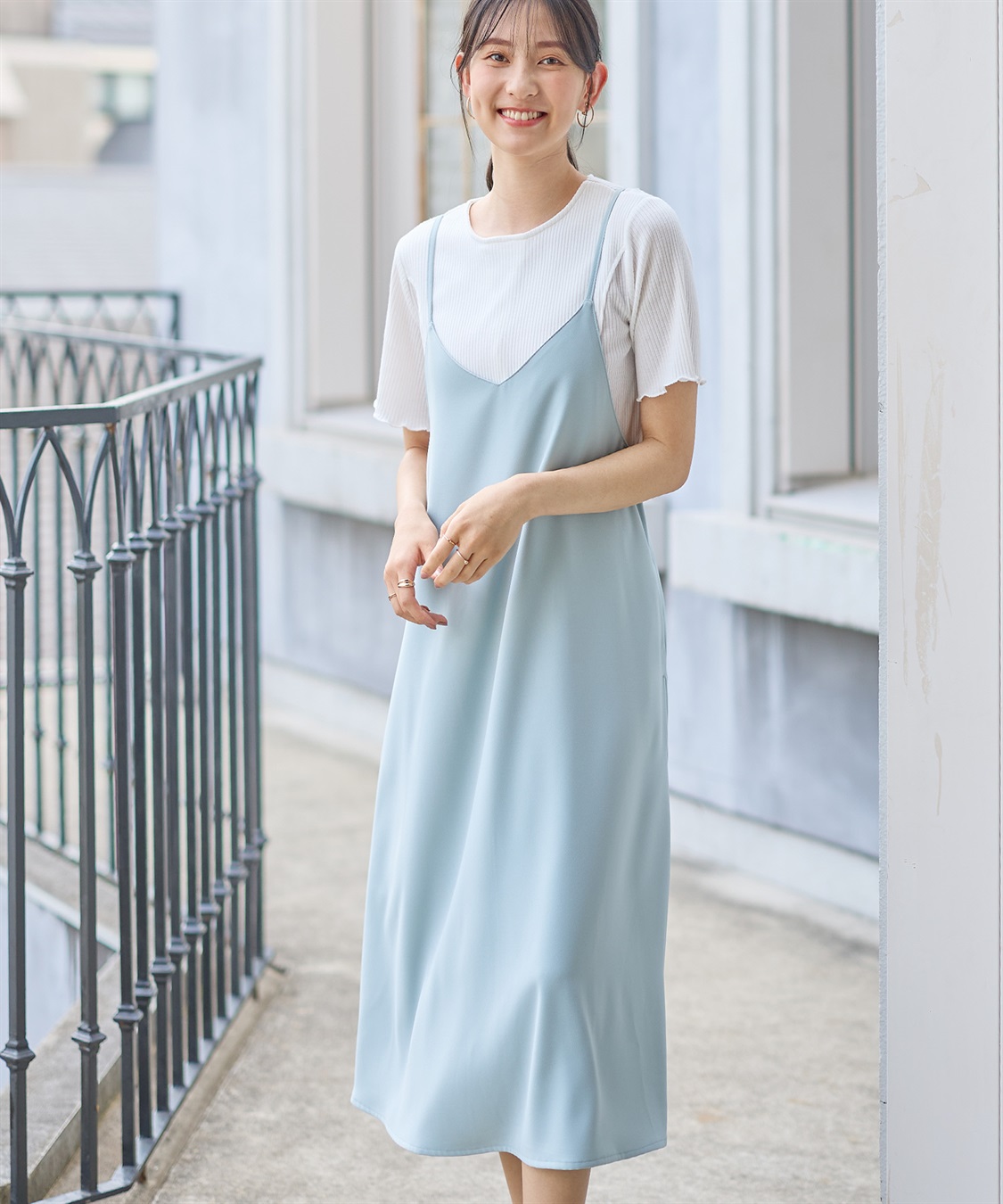 Rosemadame 【セット】サテンキャミワンピース×テレコメロウカットソー_sub_10