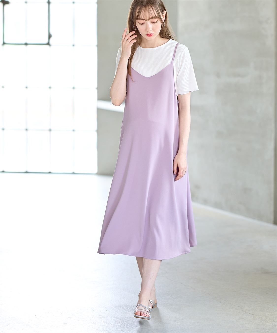 Rosemadame 【セット】サテンキャミワンピース×テレコメロウカットソー_sub_13