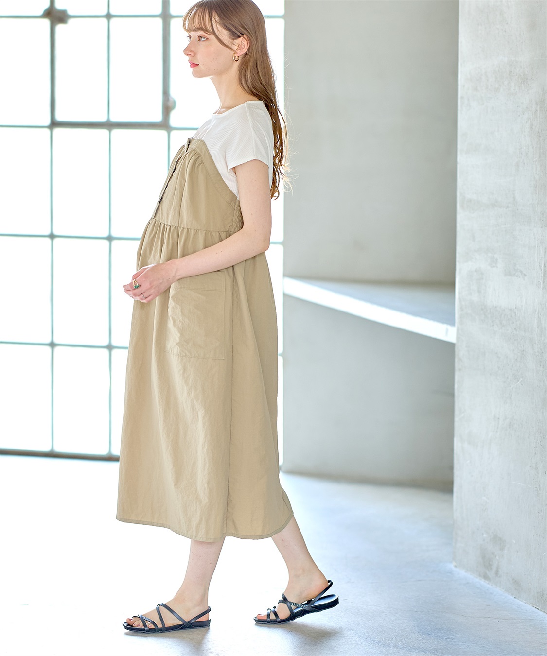 Rosemadame リングドットボタン半袖ビスチェドッキングワンピース_sub_6