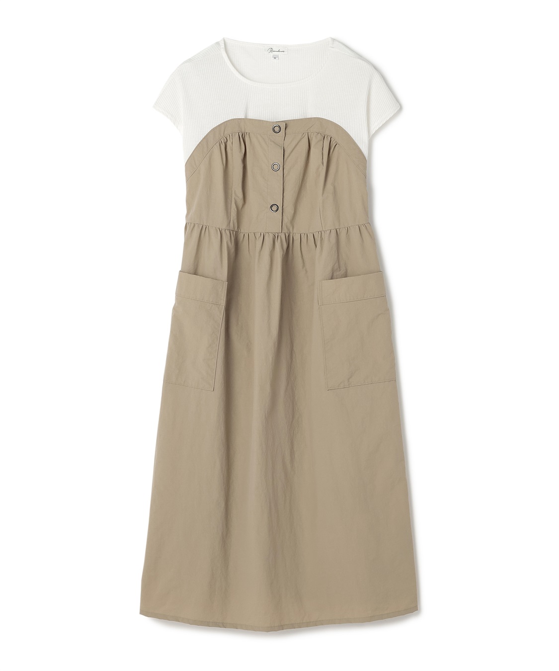 Rosemadame リングドットボタン半袖ビスチェドッキングワンピース_sub_15