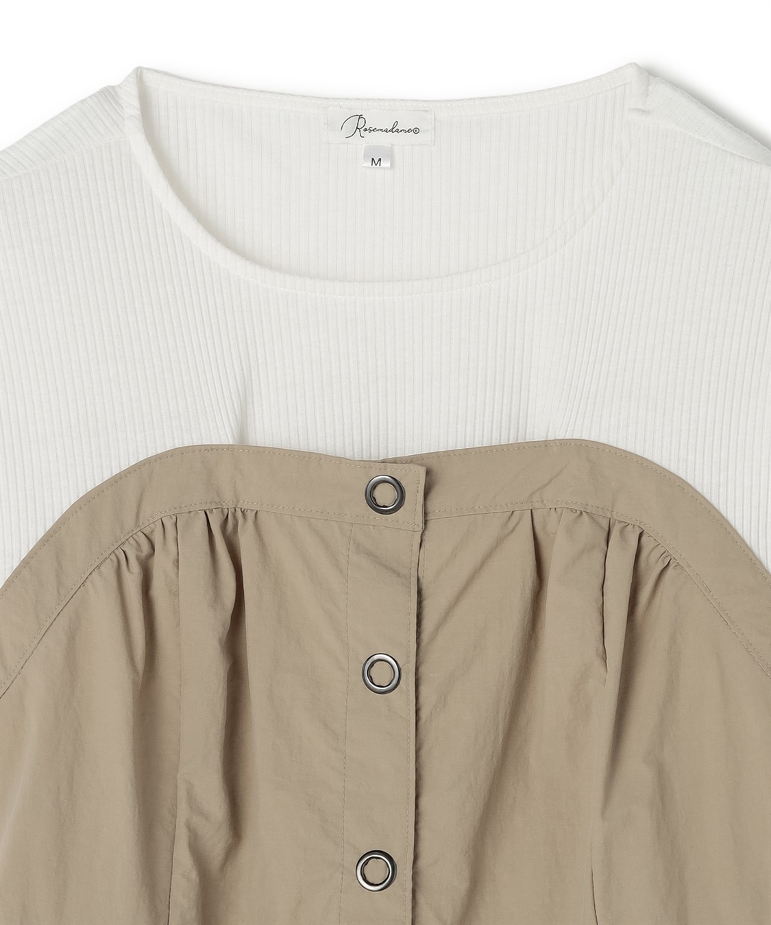 Rosemadame リングドットボタン半袖ビスチェドッキングワンピース_sub_17