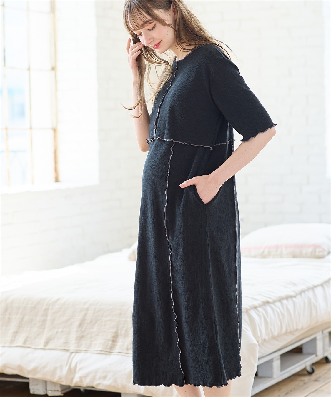 Rosemadame テレコメロウ ボーダーカットソーワンピース_sub_3