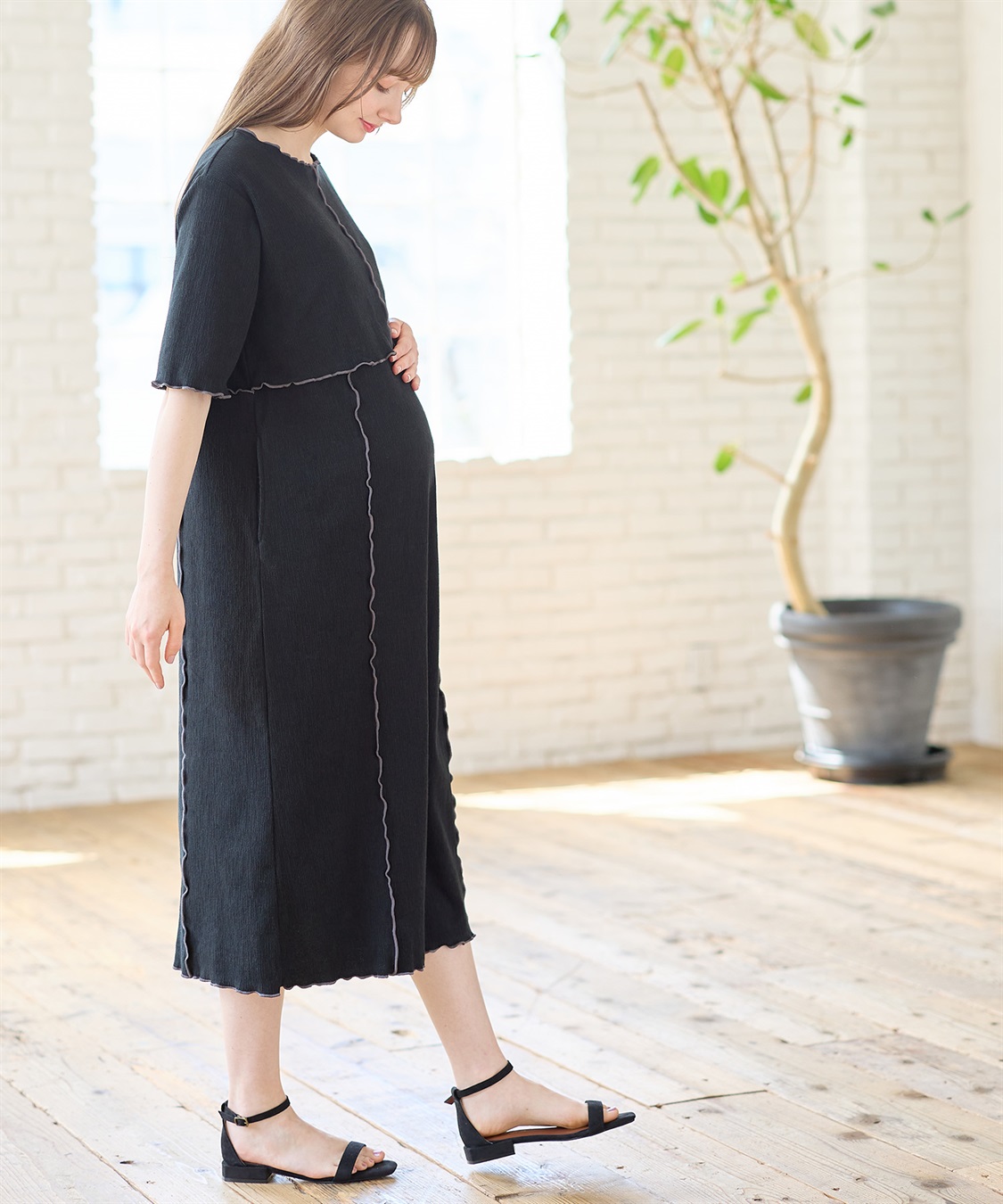 Rosemadame テレコメロウ ボーダーカットソーワンピース_sub_6