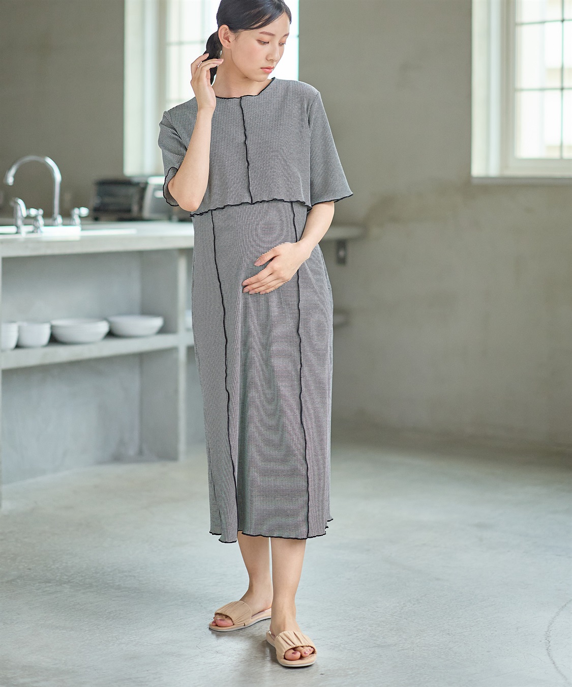 Rosemadame テレコメロウ ボーダーカットソーワンピース_sub_9