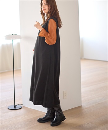 Rosemadame ニットジョーゼット ワンピース(マタニティ&授乳服）授乳口付き 授乳楽々 妊婦服 産前・産後対応_subthumb_2