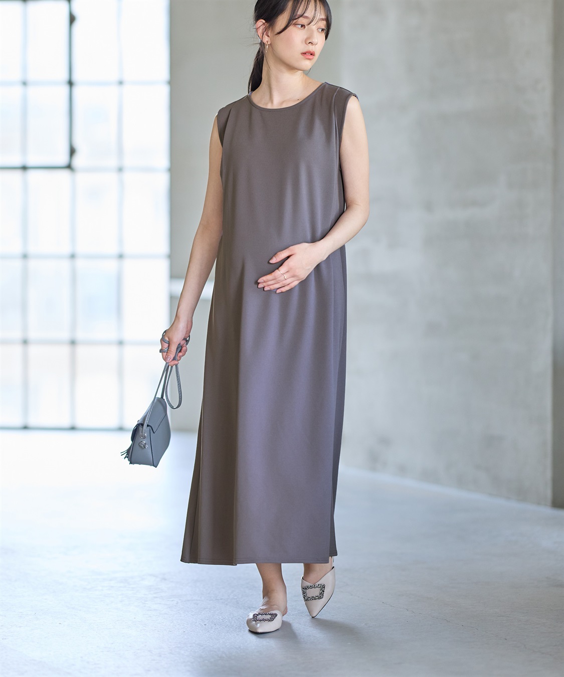 Rosemadame ニットジョーゼット ワンピース(マタニティ&授乳服）授乳口付き 授乳楽々 妊婦服 産前・産後対応_sub_13