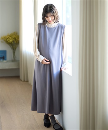 Rosemadame ニットジョーゼット ワンピース(マタニティ&授乳服）授乳口付き 授乳楽々 妊婦服 産前・産後対応_subthumb_14