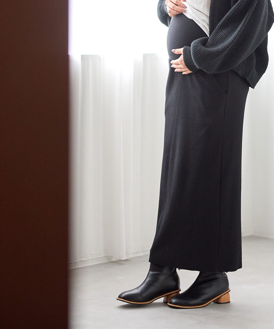 Rosemadame セルフカット リブナロースカート ロング（マタニティ~産後）妊婦服 産前・産後対応_sub_15