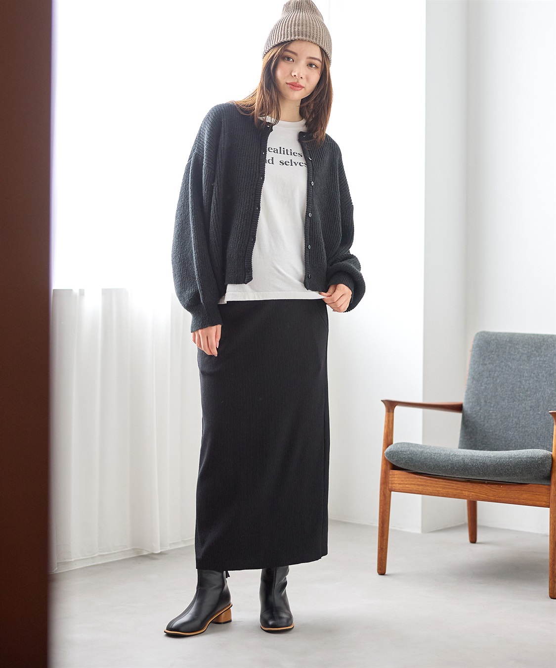 Rosemadame セルフカット リブナロースカート ロング（マタニティ~産後）妊婦服 産前・産後対応_sub_17