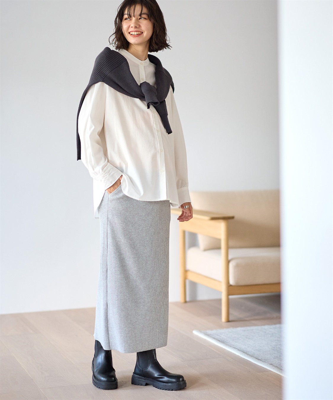 Rosemadame セルフカット リブナロースカート ロング（マタニティ~産後）妊婦服 産前・産後対応_sub_22