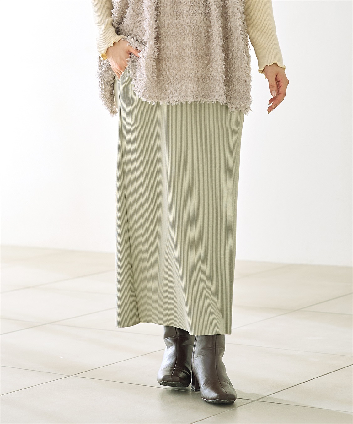 Rosemadame セルフカット リブナロースカート ロング（マタニティ~産後）妊婦服 産前・産後対応_sub_23