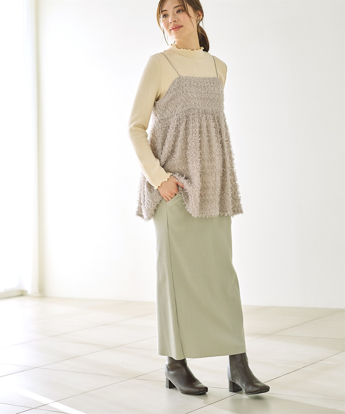 Rosemadame セルフカット リブナロースカート ロング（マタニティ~産後）妊婦服 産前・産後対応_sub_25