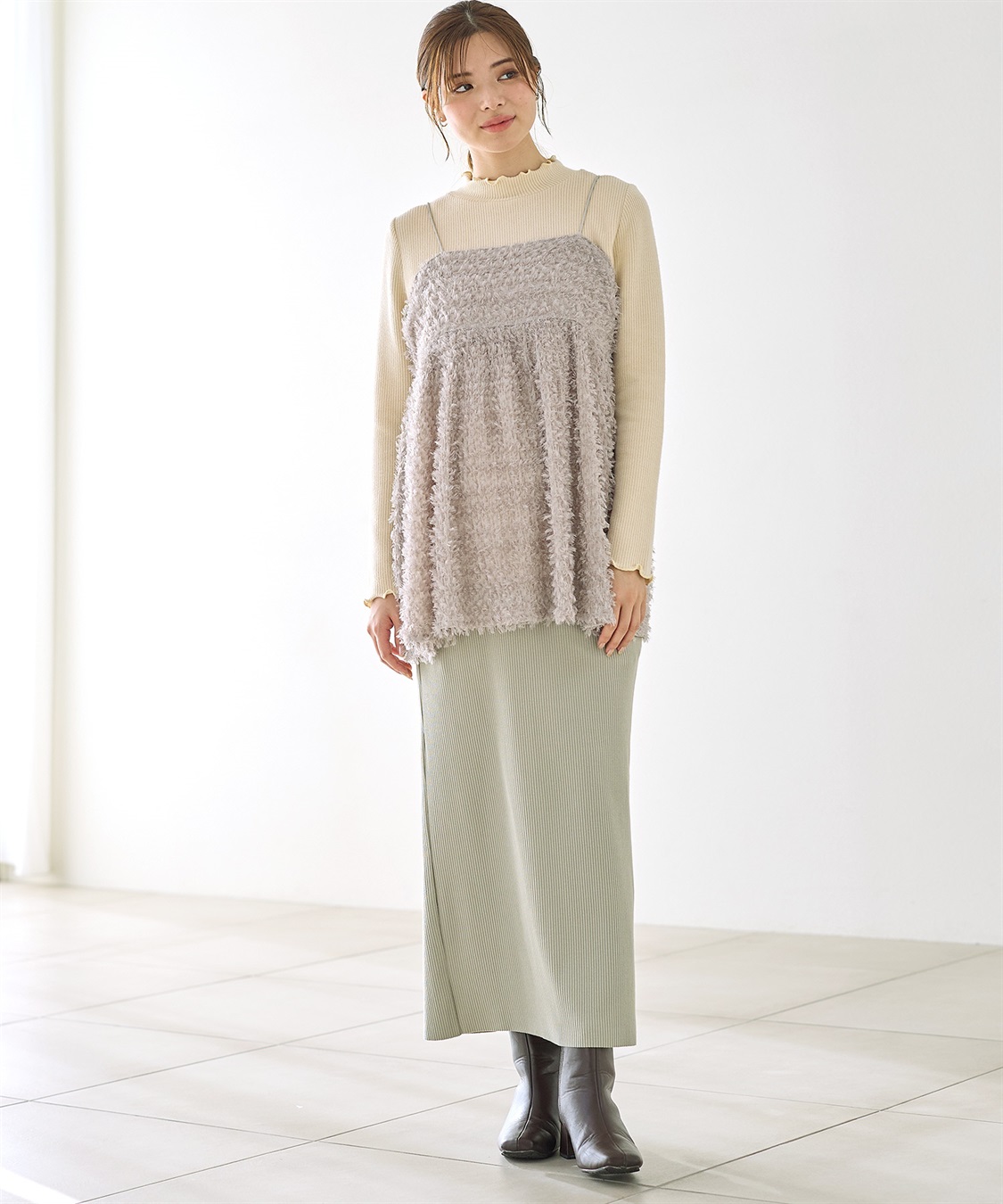 Rosemadame セルフカット リブナロースカート ロング（マタニティ~産後）妊婦服 産前・産後対応_sub_26