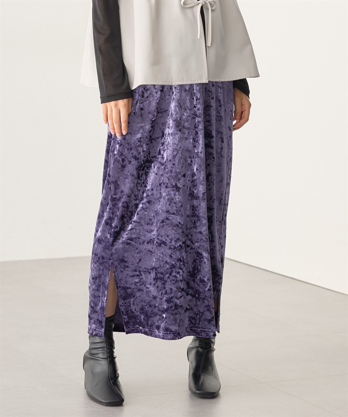 Rosemadame クラッシュベロアナロースカート_sub_1