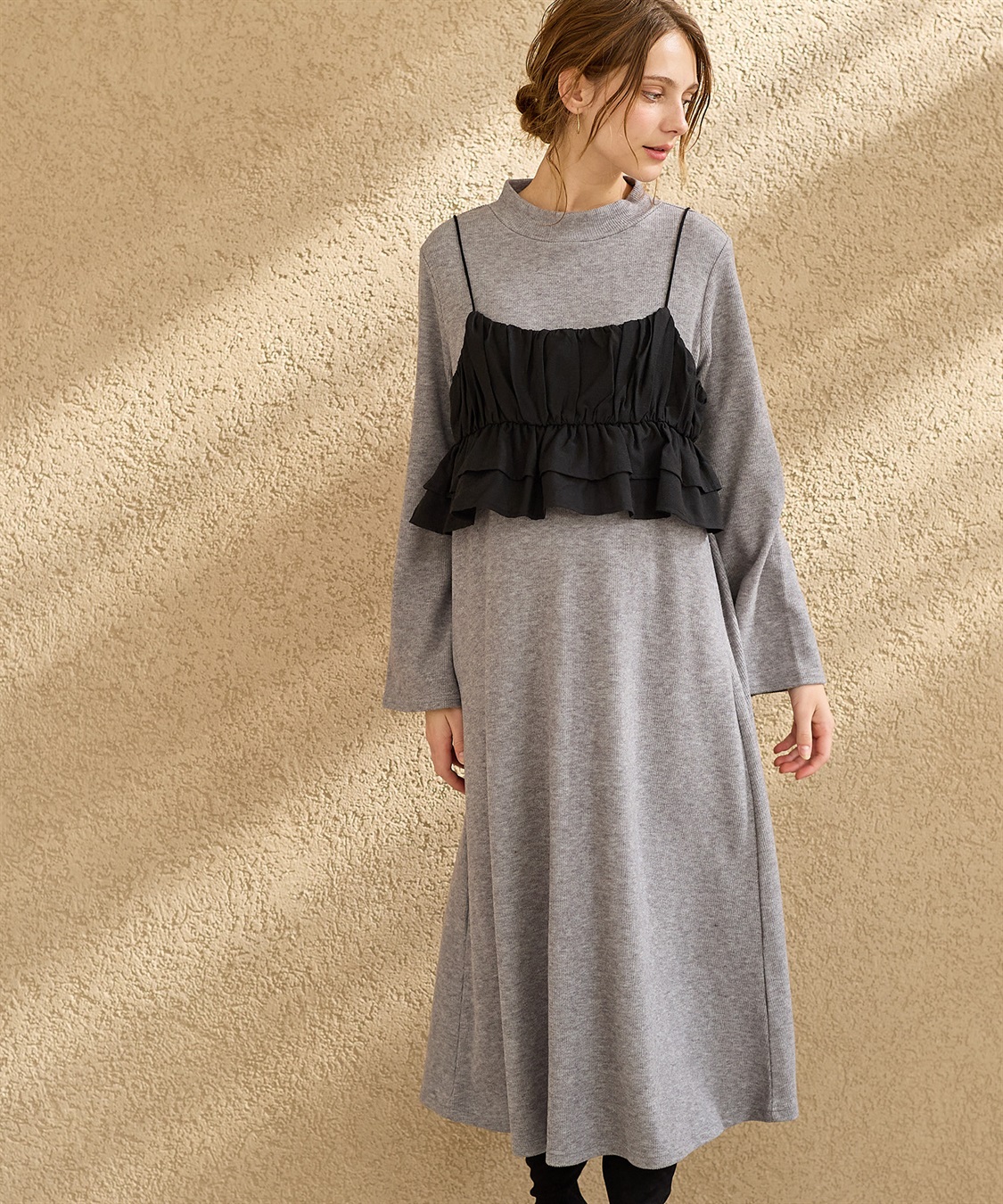 Rosemadame フレアスリーブあったかワンピース＆ビスチェセット_sub_4