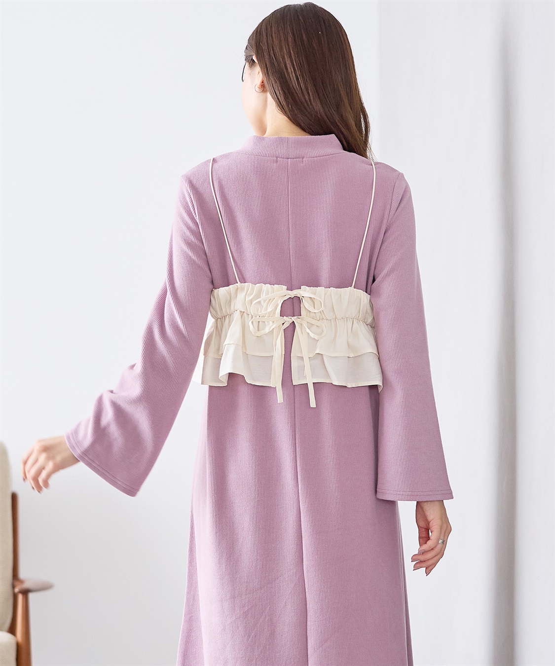 Rosemadame フレアスリーブあったかワンピース＆ビスチェセット_sub_9