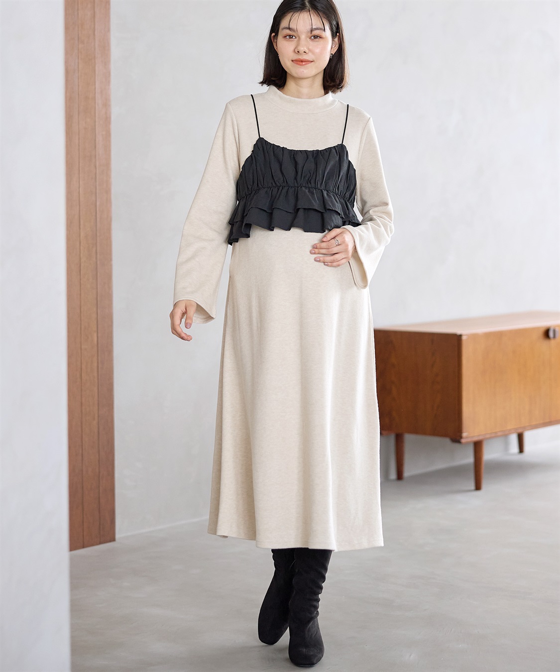 Rosemadame フレアスリーブあったかワンピース＆ビスチェセット_sub_11