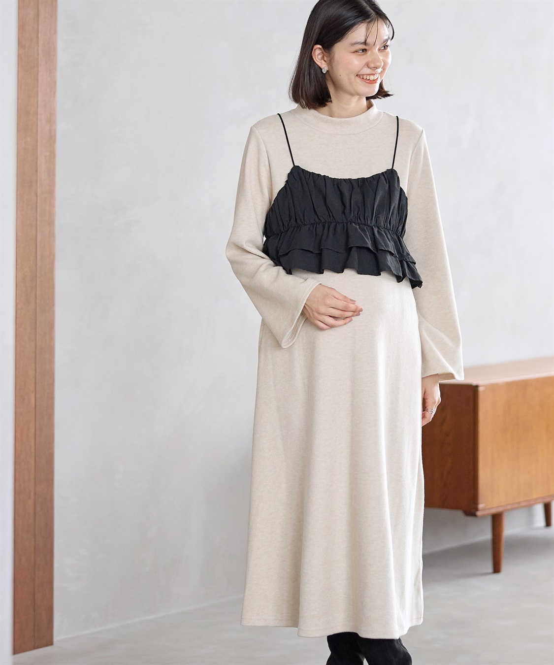 Rosemadame フレアスリーブあったかワンピース＆ビスチェセット_sub_12