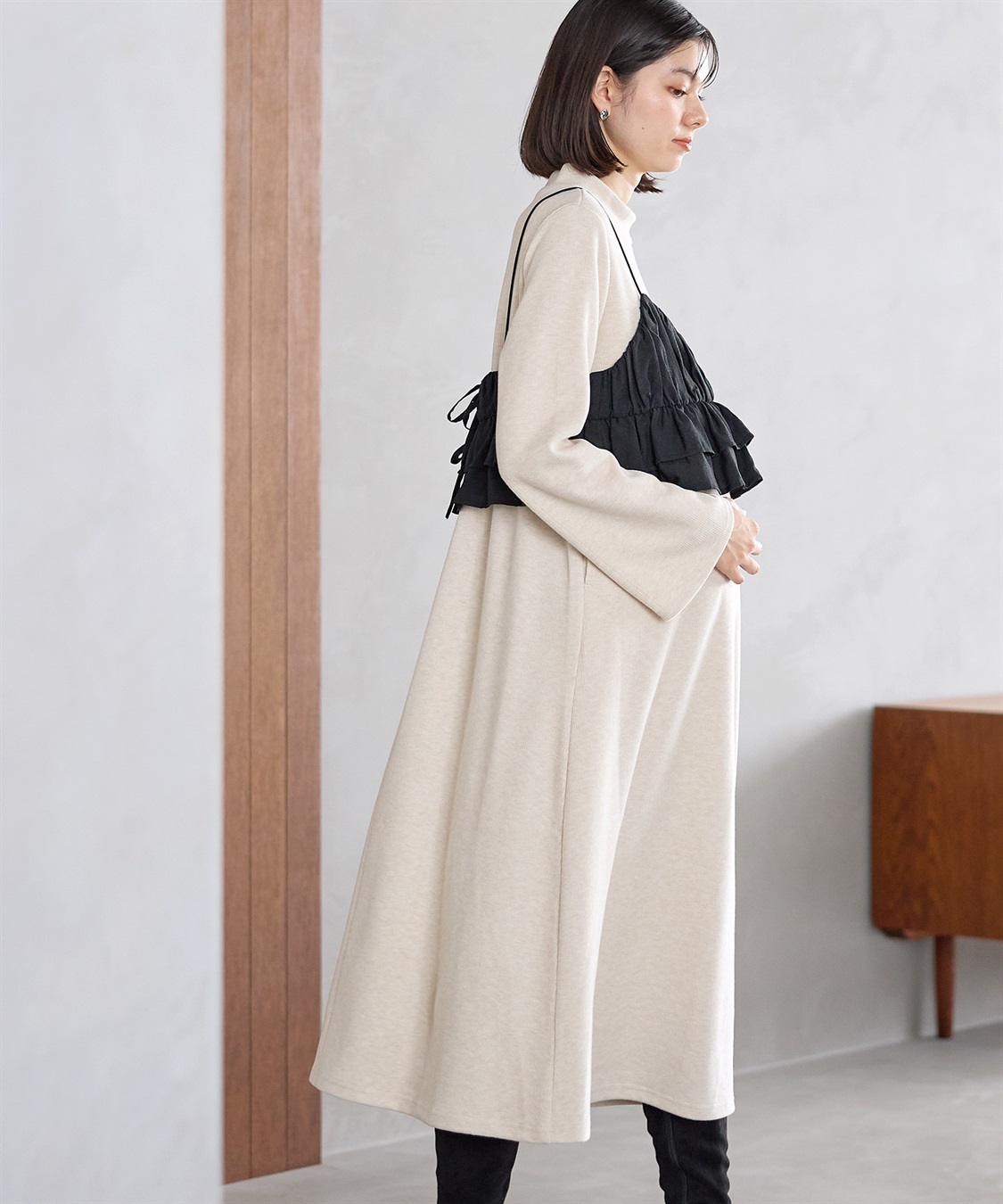 Rosemadame フレアスリーブあったかワンピース＆ビスチェセット_sub_13