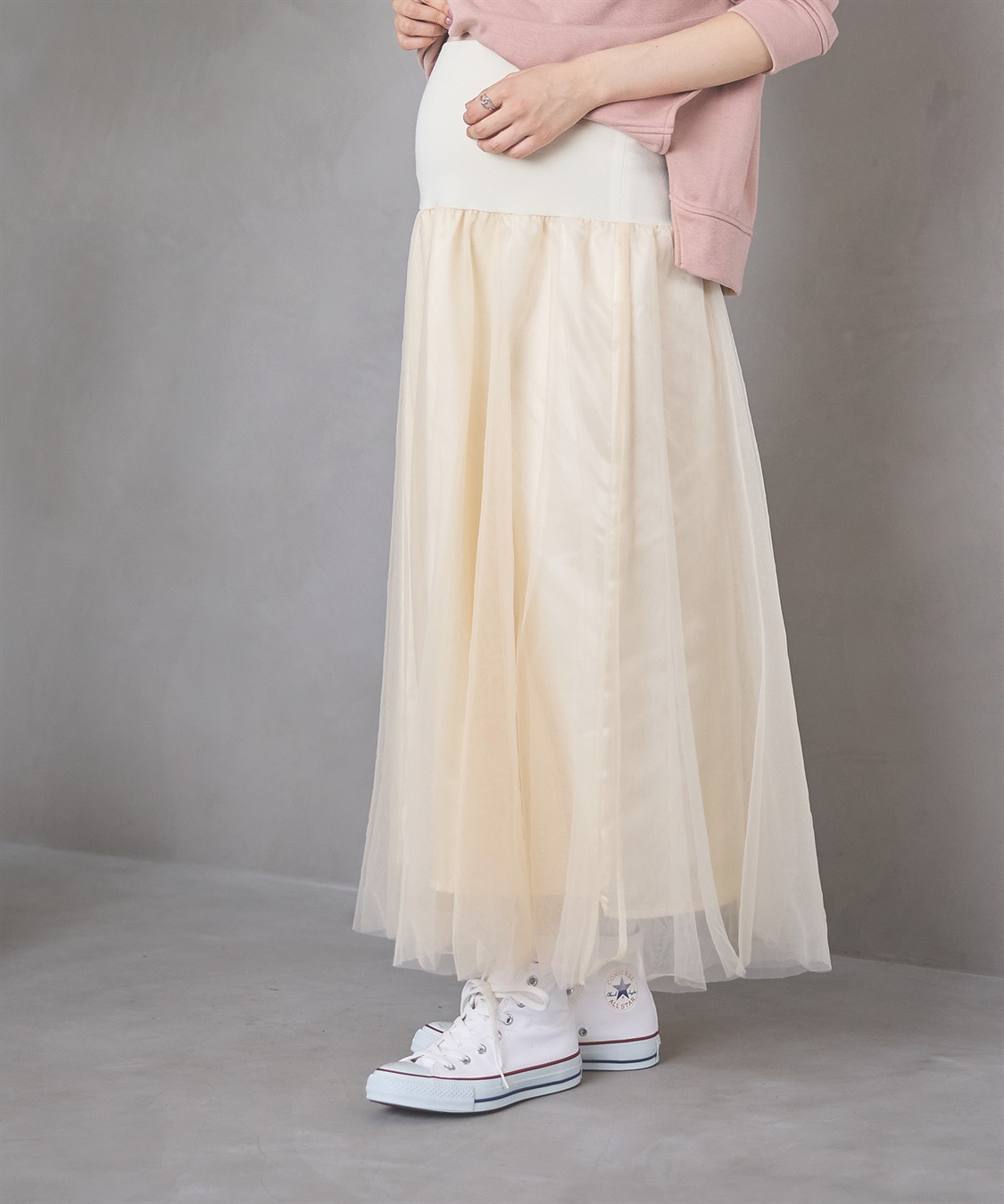 Rosemadame 無地・ドット ボリュームチュール　マタニティスカート（マタニティ/ 妊婦服）産前・産後対応_sub_2