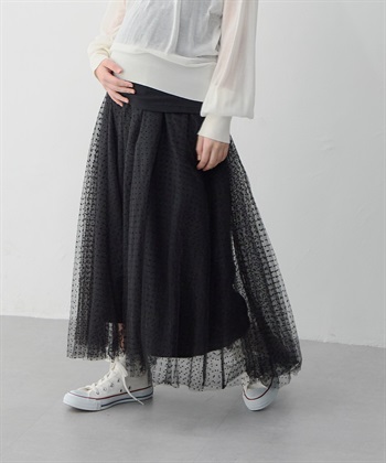 Rosemadame 無地・ドット ボリュームチュール　マタニティスカート（マタニティ/ 妊婦服）産前・産後対応_subthumb_8
