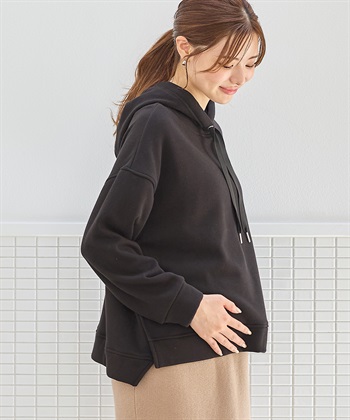 Rosemadame 裏シャギーボンディング授乳パーカー(マタニティ/授乳服）授乳口付き 授乳楽々 妊婦服 産前・産後対応_subthumb_1