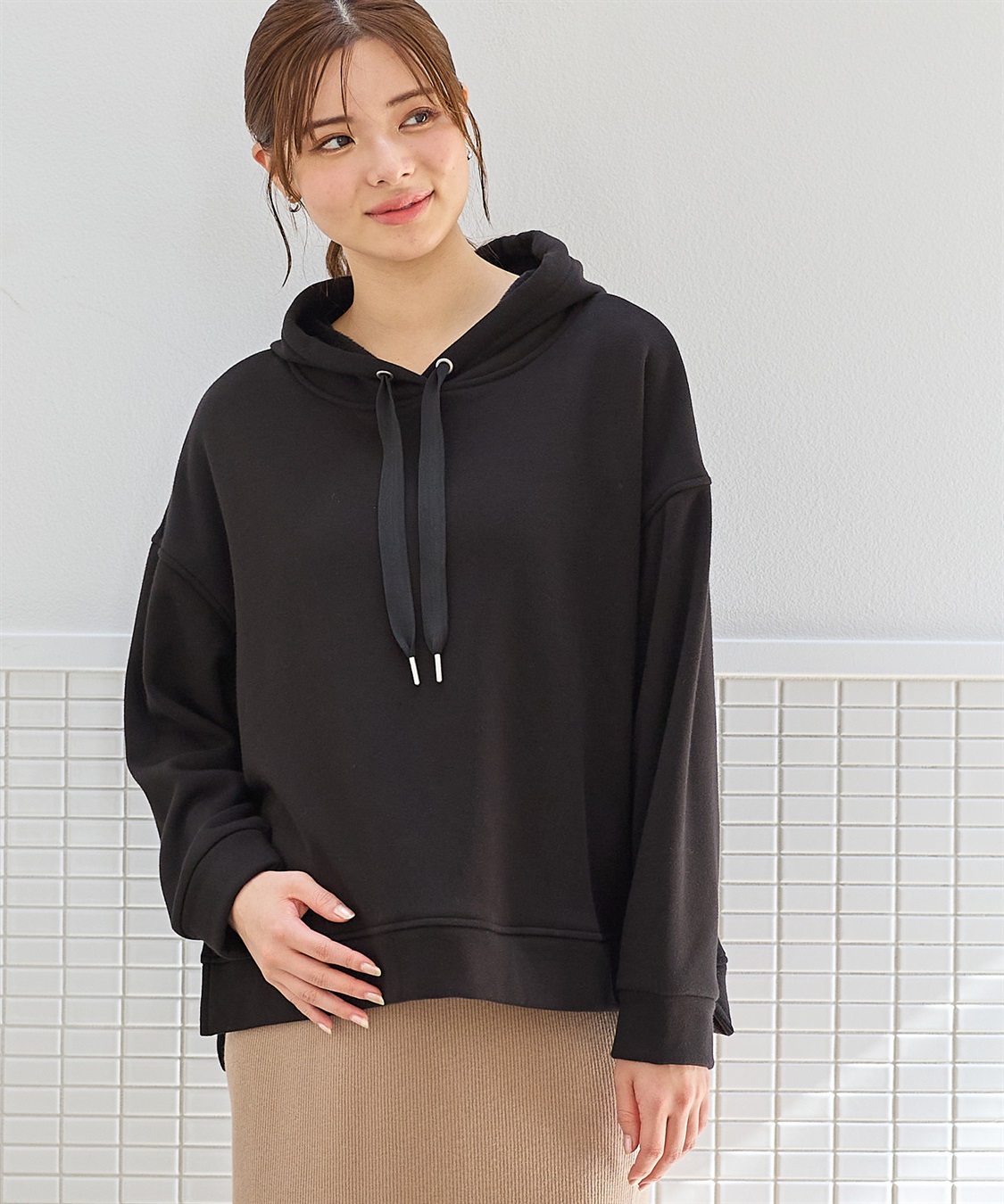 Rosemadame 裏シャギーボンディング授乳パーカー(マタニティ/授乳服）授乳口付き 授乳楽々 妊婦服 産前・産後対応_sub_3