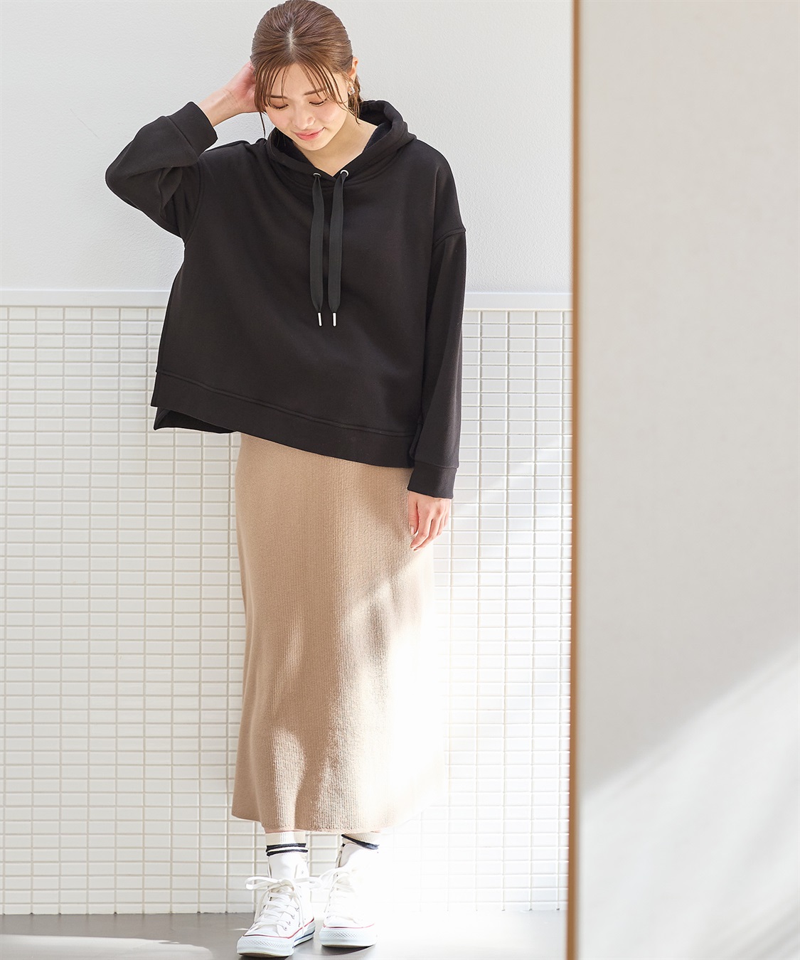 Rosemadame 裏シャギーボンディング授乳パーカー(マタニティ/授乳服）授乳口付き 授乳楽々 妊婦服 産前・産後対応_sub_5