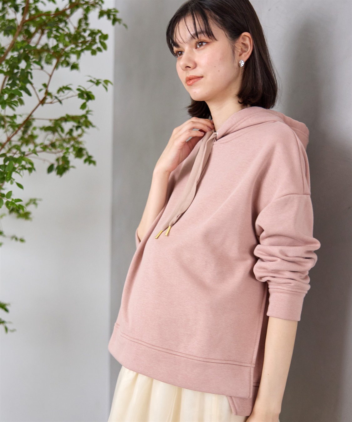 Rosemadame 裏シャギーボンディング授乳パーカー(マタニティ/授乳服）授乳口付き 授乳楽々 妊婦服 産前・産後対応_sub_6