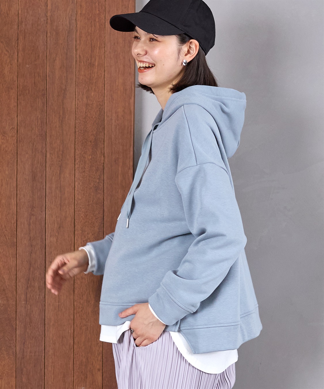 Rosemadame 裏シャギーボンディング授乳パーカー(マタニティ/授乳服）授乳口付き 授乳楽々 妊婦服 産前・産後対応_sub_11