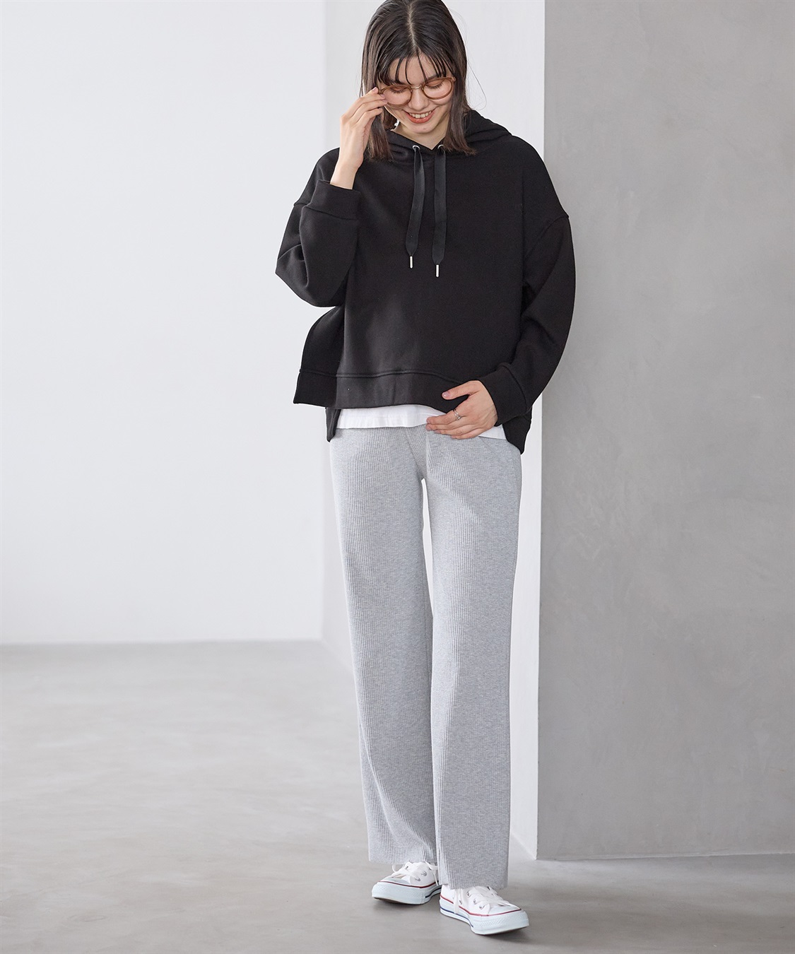 Rosemadame 裏シャギーボンディング授乳パーカー(マタニティ/授乳服）授乳口付き 授乳楽々 妊婦服 産前・産後対応_sub_27