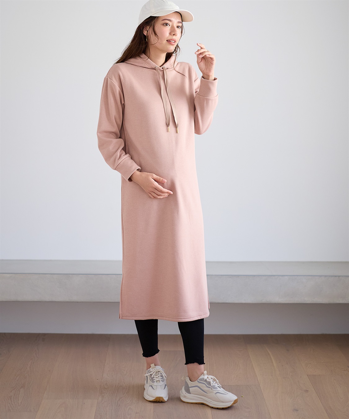 Rosemadame 裏シャギーふわもちボンディングパーカーワンピース（マタニティ/授乳服）授乳楽々 妊婦服 産前・産後対応_sub_8