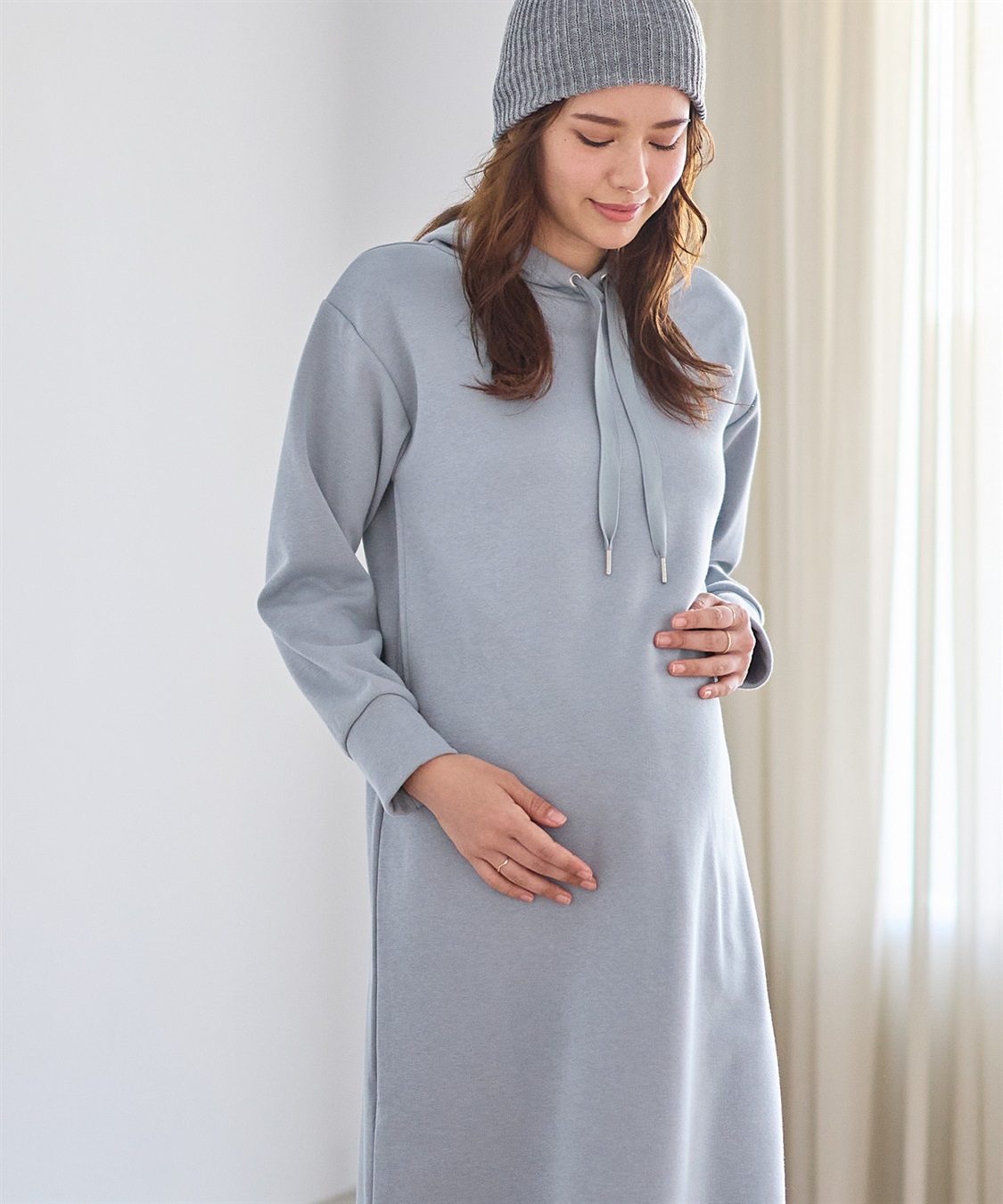 Rosemadame 裏シャギーふわもちボンディングパーカーワンピース（マタニティ/授乳服）授乳楽々 妊婦服 産前・産後対応_sub_11