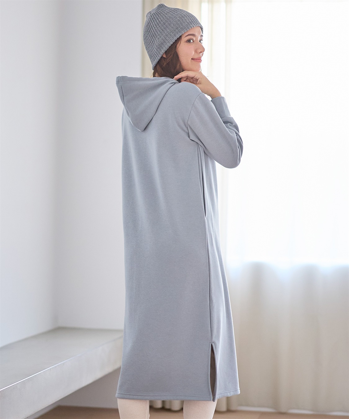 Rosemadame 裏シャギーふわもちボンディングパーカーワンピース（マタニティ/授乳服）授乳楽々 妊婦服 産前・産後対応_sub_14