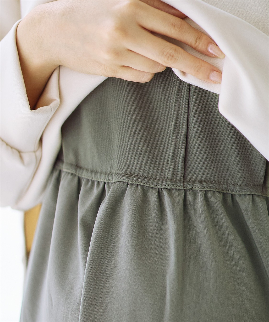 Rosemadame ダンボールプルオーバー×ティアードスカートドッキングワンピース(マタニティ&授乳服）授乳口付き 授乳楽々 妊婦服 産前・産後対応_sub_15