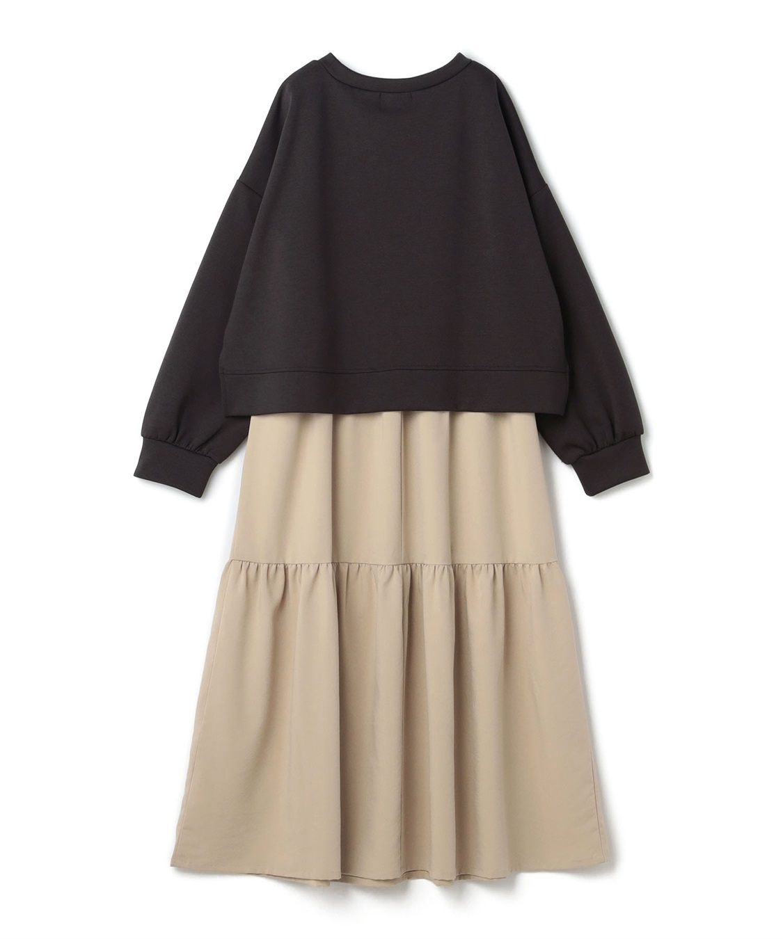 Rosemadame ダンボールプルオーバー×ティアードスカートドッキングワンピース(マタニティ&授乳服）授乳口付き 授乳楽々 妊婦服 産前・産後対応_sub_17