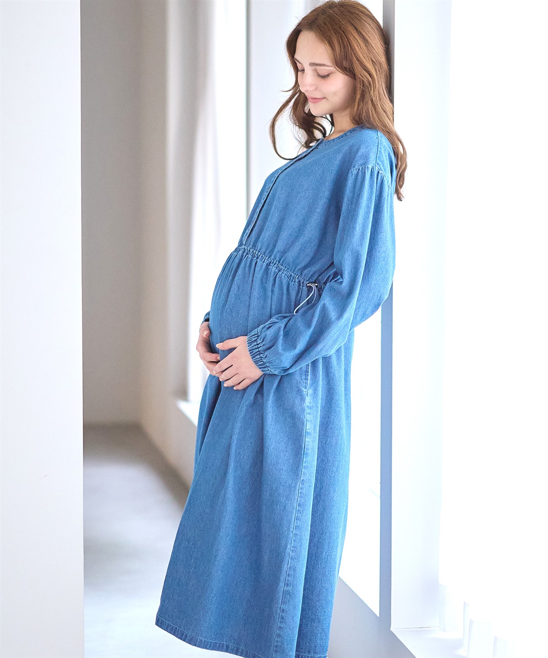 Rosemadame デニム・ナイロンドローコードワンピ_sub_7