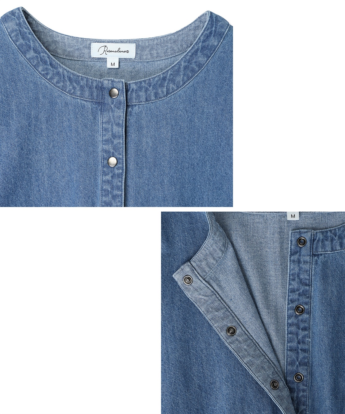 Rosemadame デニム・ナイロンドローコードワンピ_sub_26