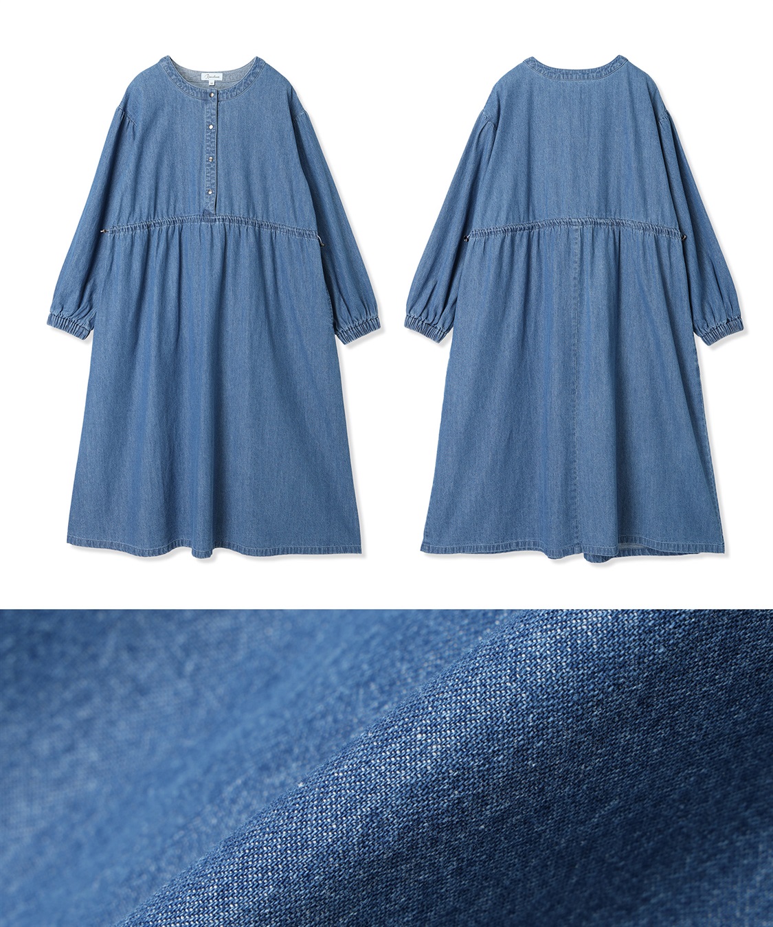 Rosemadame デニム・ナイロンドローコードワンピ_sub_27