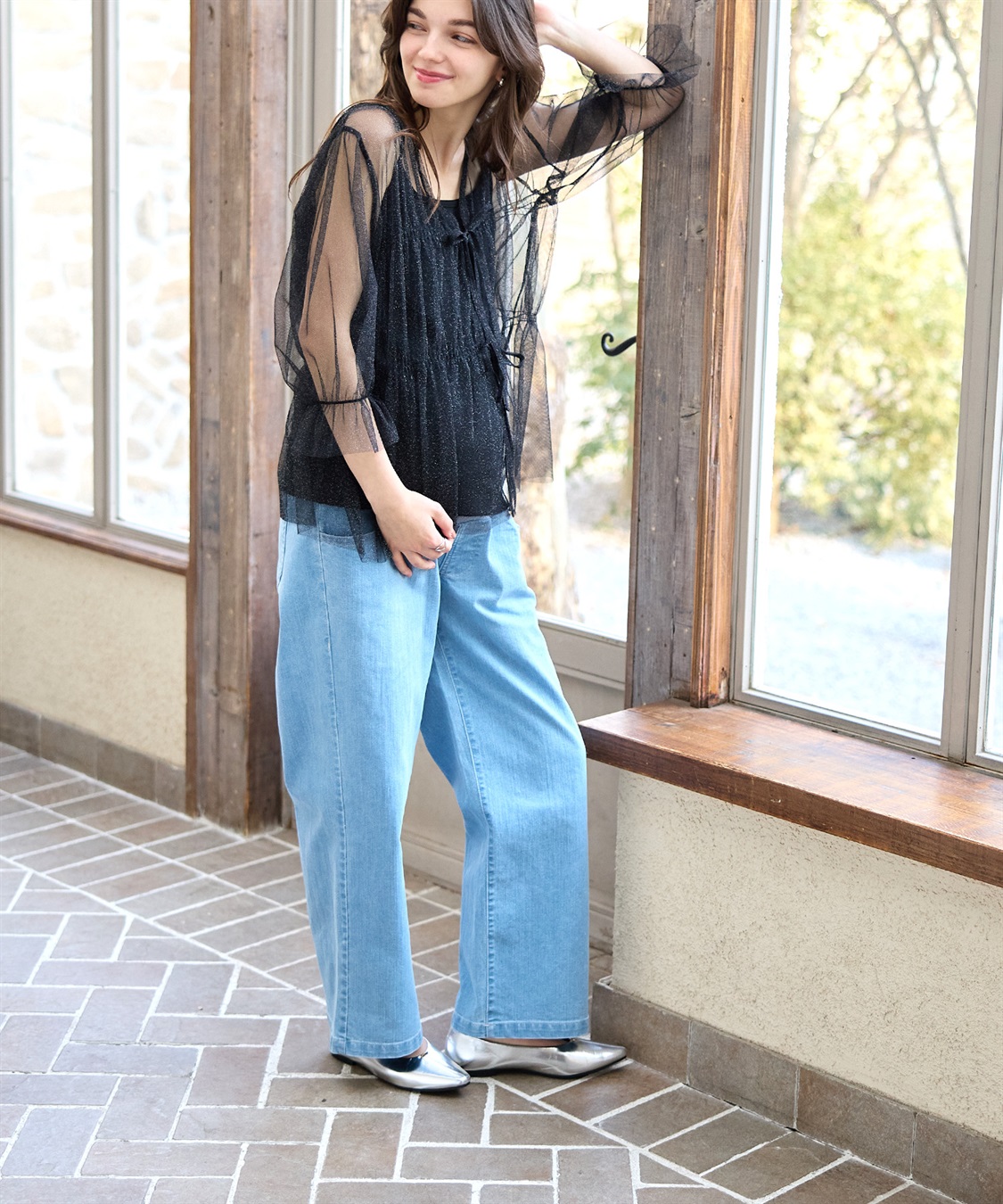 Rosemadame 8.5ozデニムワイドストレート　マタニティパンツ（マタニティ/ 妊婦服）産前・産後対応_sub_6