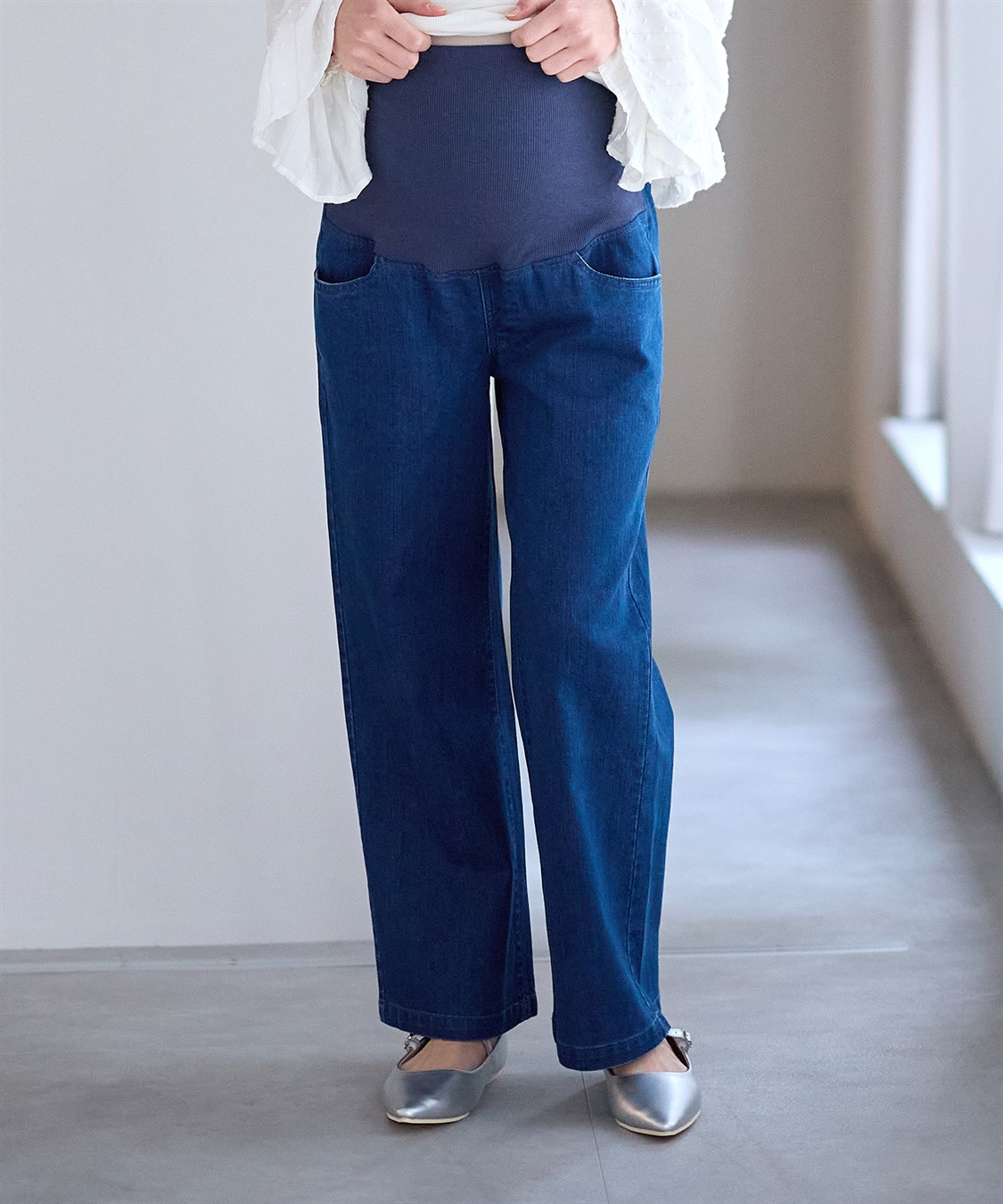 Rosemadame 8.5ozデニムワイドストレート　マタニティパンツ（マタニティ/ 妊婦服）産前・産後対応_sub_8