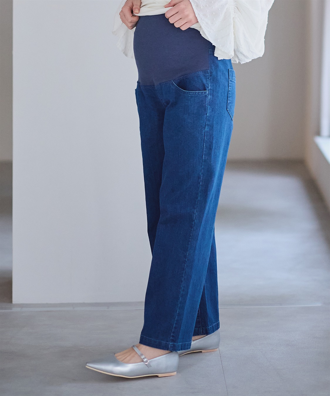Rosemadame 8.5ozデニムワイドストレート　マタニティパンツ（マタニティ/ 妊婦服）産前・産後対応_sub_9