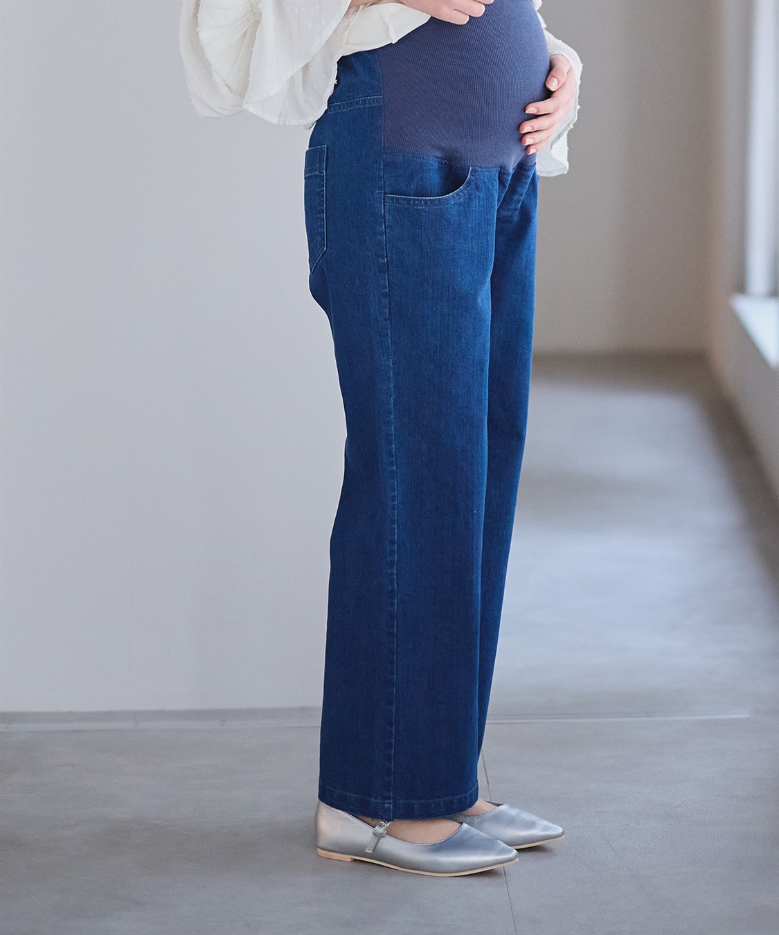 Rosemadame 8.5ozデニムワイドストレート　マタニティパンツ（マタニティ/ 妊婦服）産前・産後対応_sub_10