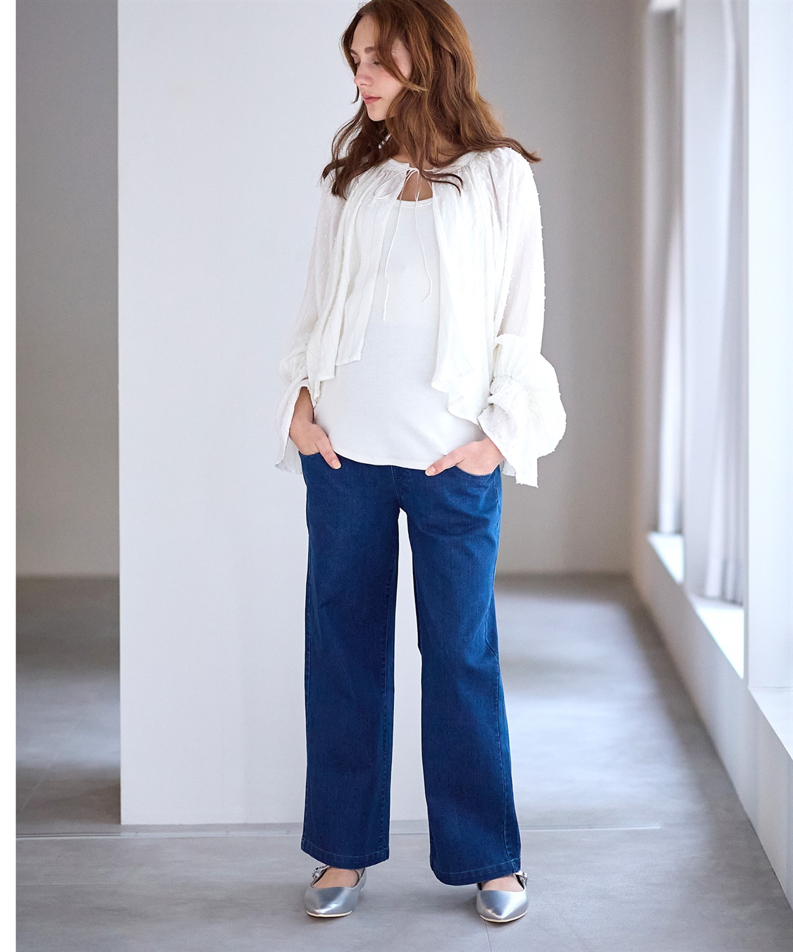 Rosemadame 8.5ozデニムワイドストレート　マタニティパンツ（マタニティ/ 妊婦服）産前・産後対応_sub_12