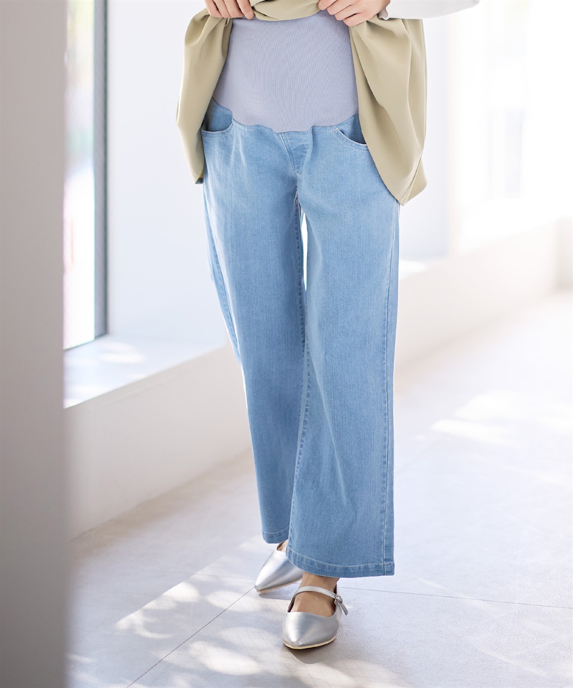 Rosemadame 8.5ozデニムワイドストレート　マタニティパンツ（マタニティ/ 妊婦服）産前・産後対応_sub_23