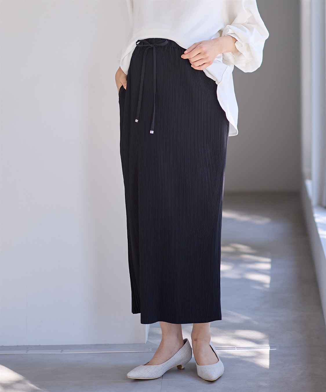 妊娠初期・産後もずーっとはけるプリーツスカート Rosemadame