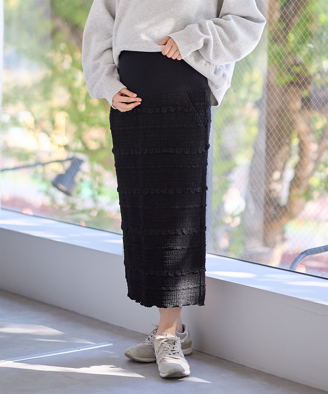 Rosemadame ふくれボーダーナロースカート_sub_1