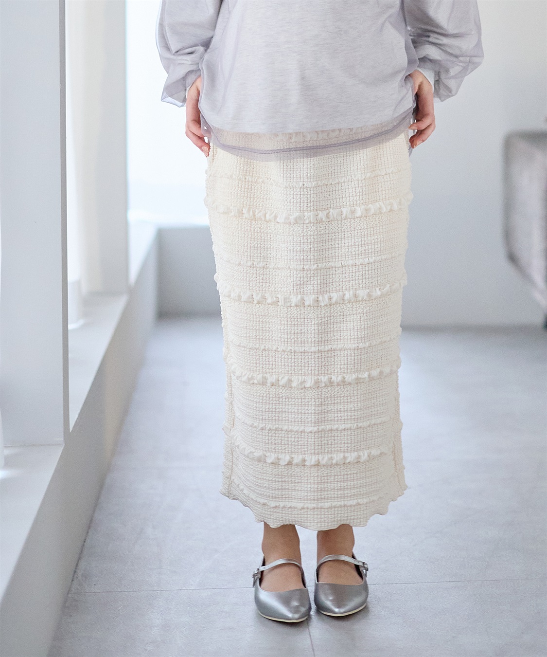 Rosemadame ふくれボーダーナロースカート_sub_2