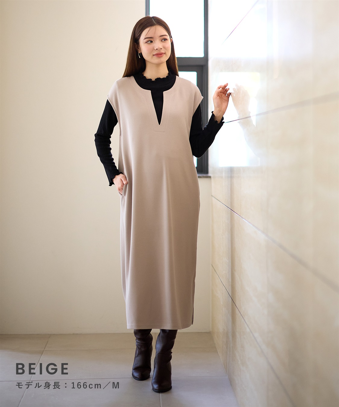 Rosemadame リブニットソー×ニットカルゼワンピースセット(マタニティ&授乳服）妊婦服 産前・産後対応_sub_15